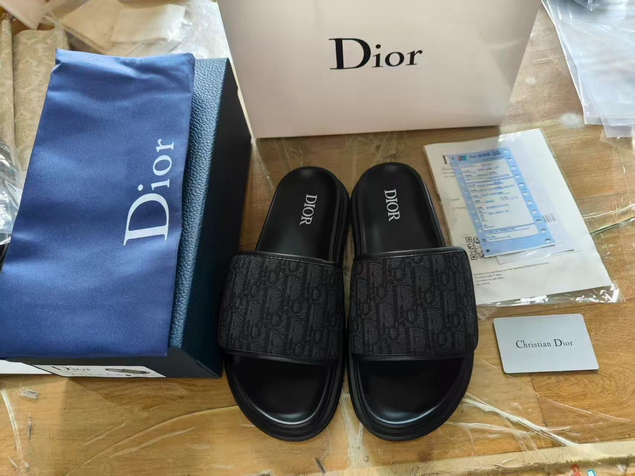 Dior Aqua Slides - Black