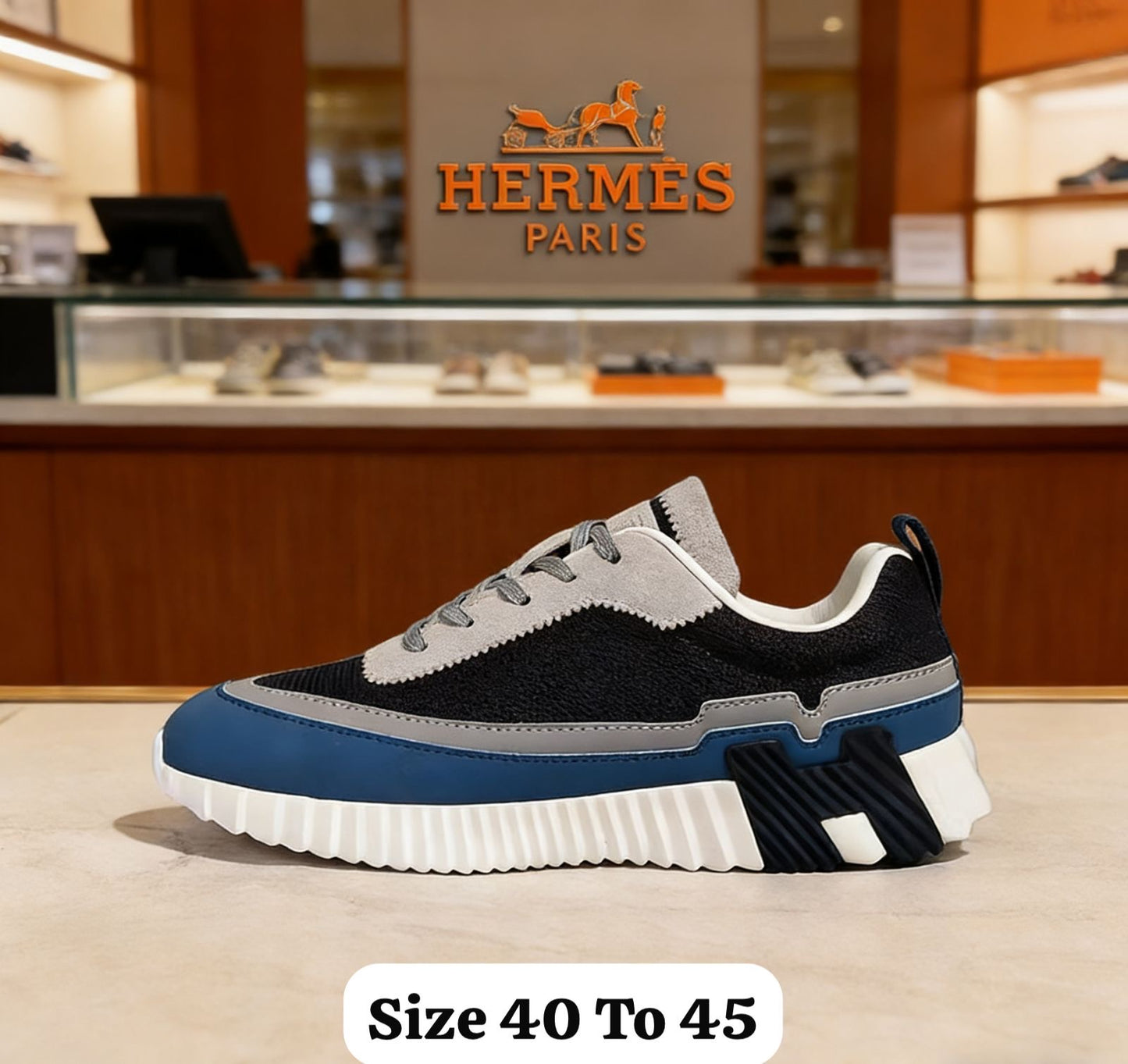 Hermes Bouncing - Black White Blue