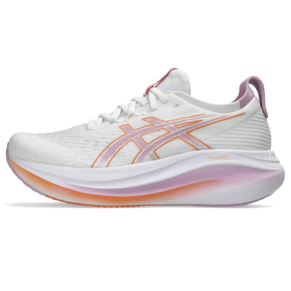 Asics Women’s Gel Nimbus 27 - white and light ube