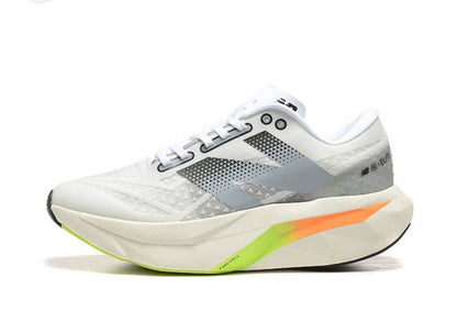 New Balance FuelCell SuperComp Elite v4 - white bleached lime glo and hot mango accents