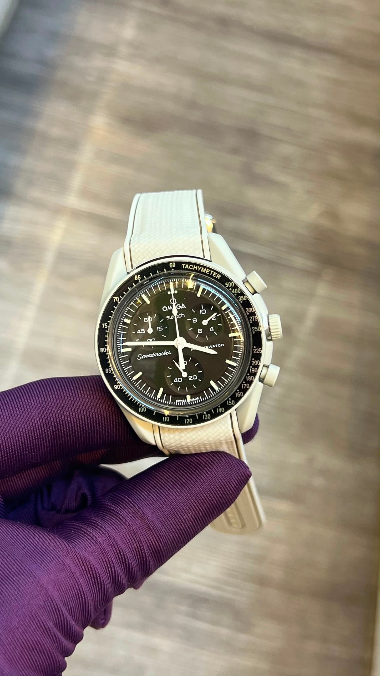 Swatch x Omega Bioceramic Moonswatch Mission to Neptune - White