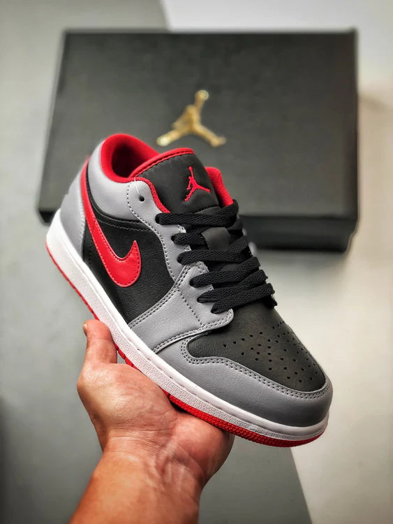 Air Jordan 1 Low - Black / Grey/ Red