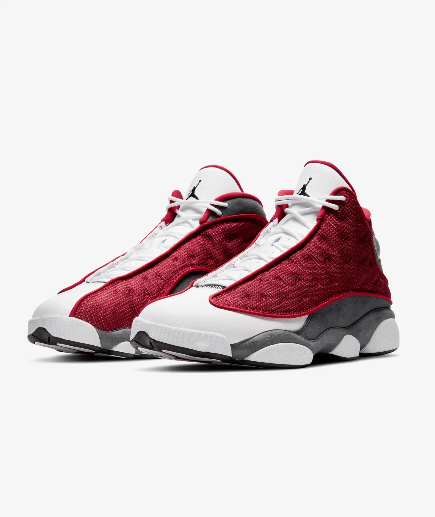 Air Jordan 13 Retro "Red Flint" sneakers in a gym red and flint grey