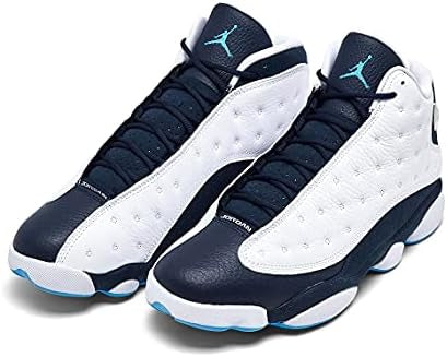 Air Jordan 13 Retro "Obsidian" sneakers in white and navy blue
