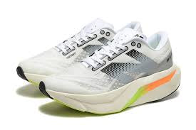 New Balance FuelCell SuperComp Elite v4 - white bleached lime glo and hot mango accents