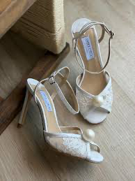 Jimmy Choo Sacora 85 - ivory floral lace - 9cm